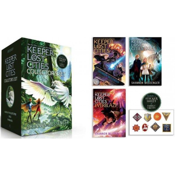 Keeper of the Lost Cities Collector's Set (Book 1-3, Includes a sticker sheet of family crests) by Shannon Messenger - ship in 10-20 business days, supplied by US partner