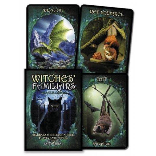 Witches' Familiars Oracle Cards by Barbara Meiklejohn-Free, Flavia Kate Peters, and Kate Osborne - ship in 10-20 business days, supplied by US partner