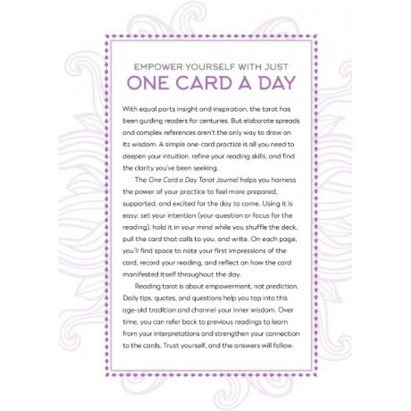 One Card a Day Tarot Journal by Melanie Baker - ship in 10-20 business days, supplied by US partner